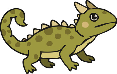 Horned lizard with spiky back and sturdy body