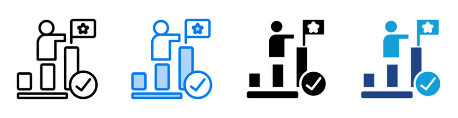 Success icon set multiple style collection
