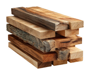 Wood stacking process workshop view isolated on transparent background