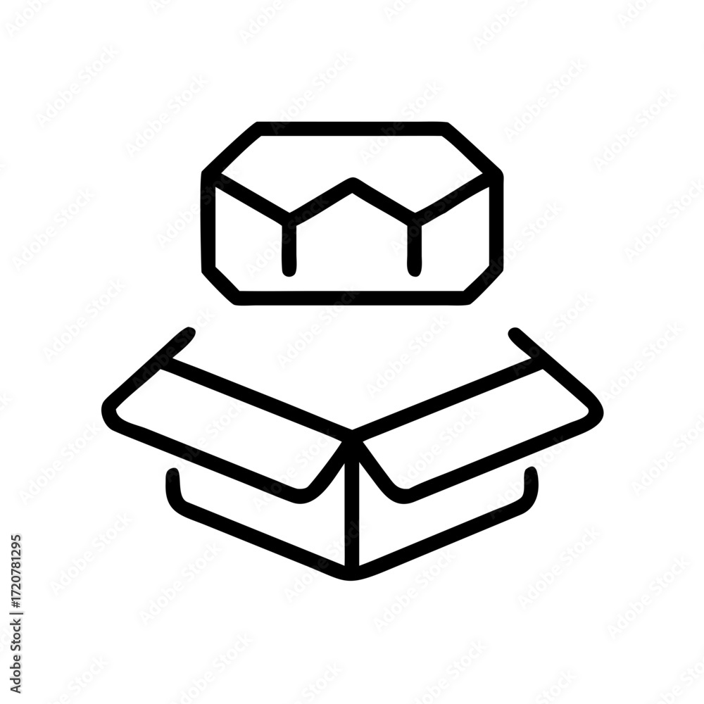 Poster protective packaging with foam icon for web and graphic design