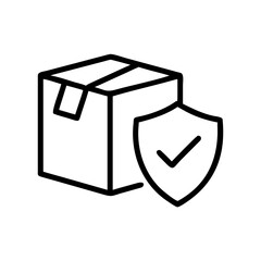 Protective Box With Shield Symbol Icon For Web And Graphic Design