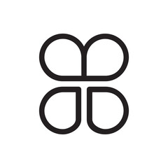 Monogram of the letter T and balloon. Abstract, outline and elegant.