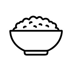 Rice Bowl Filled With Grains Icon For Web And Graphic Design