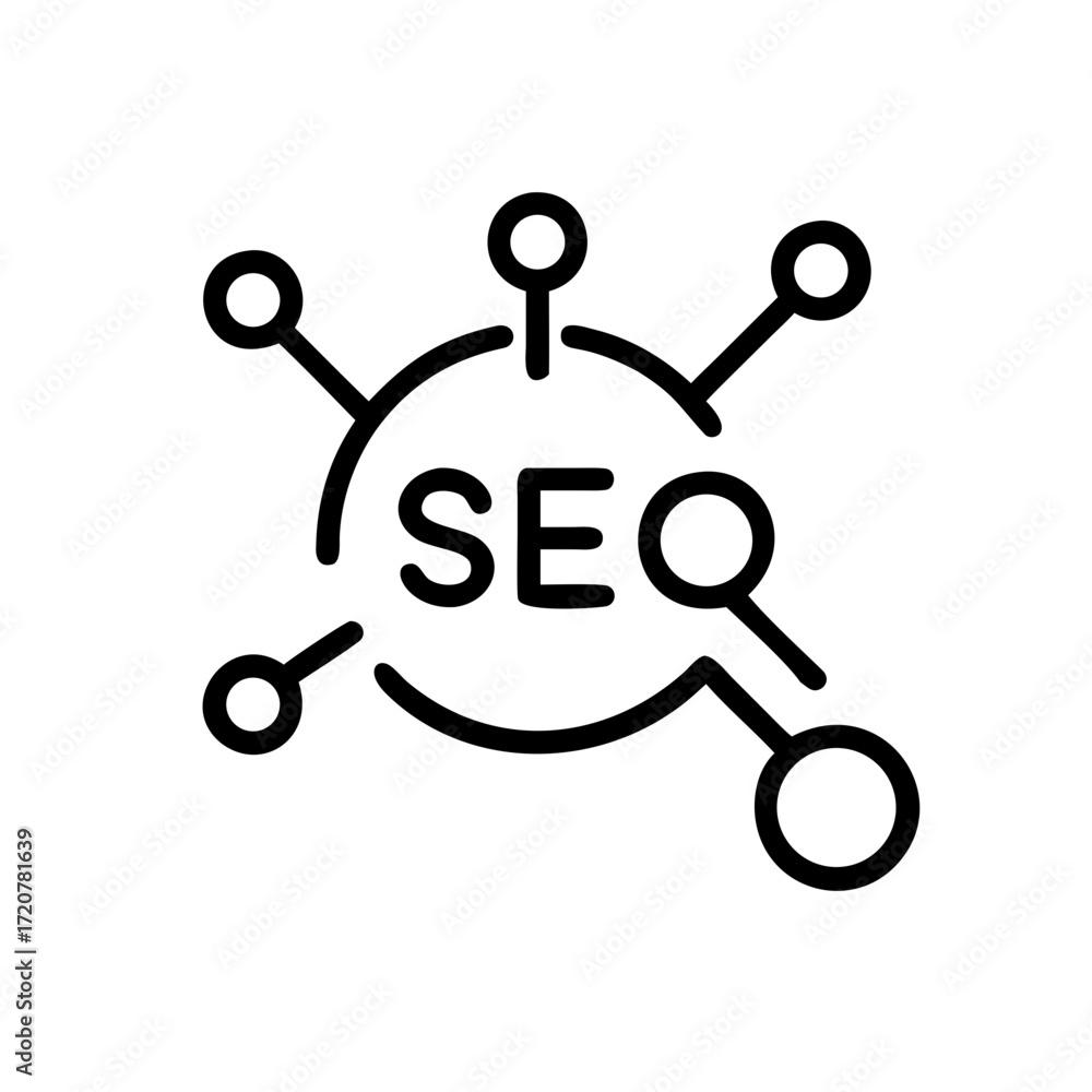 Aufkleber seo web optimization chart analytics symbol icon for web and graphic design