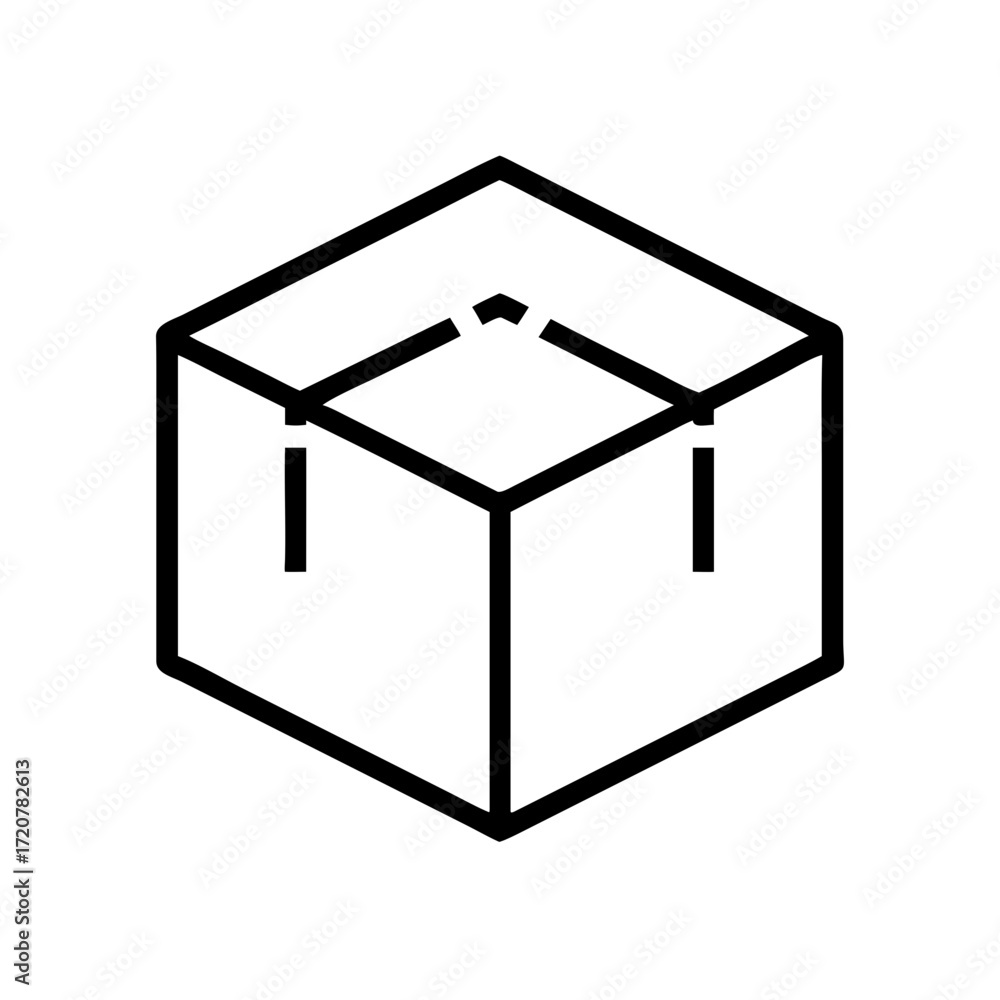 Poster square cube box icon for web and graphic design