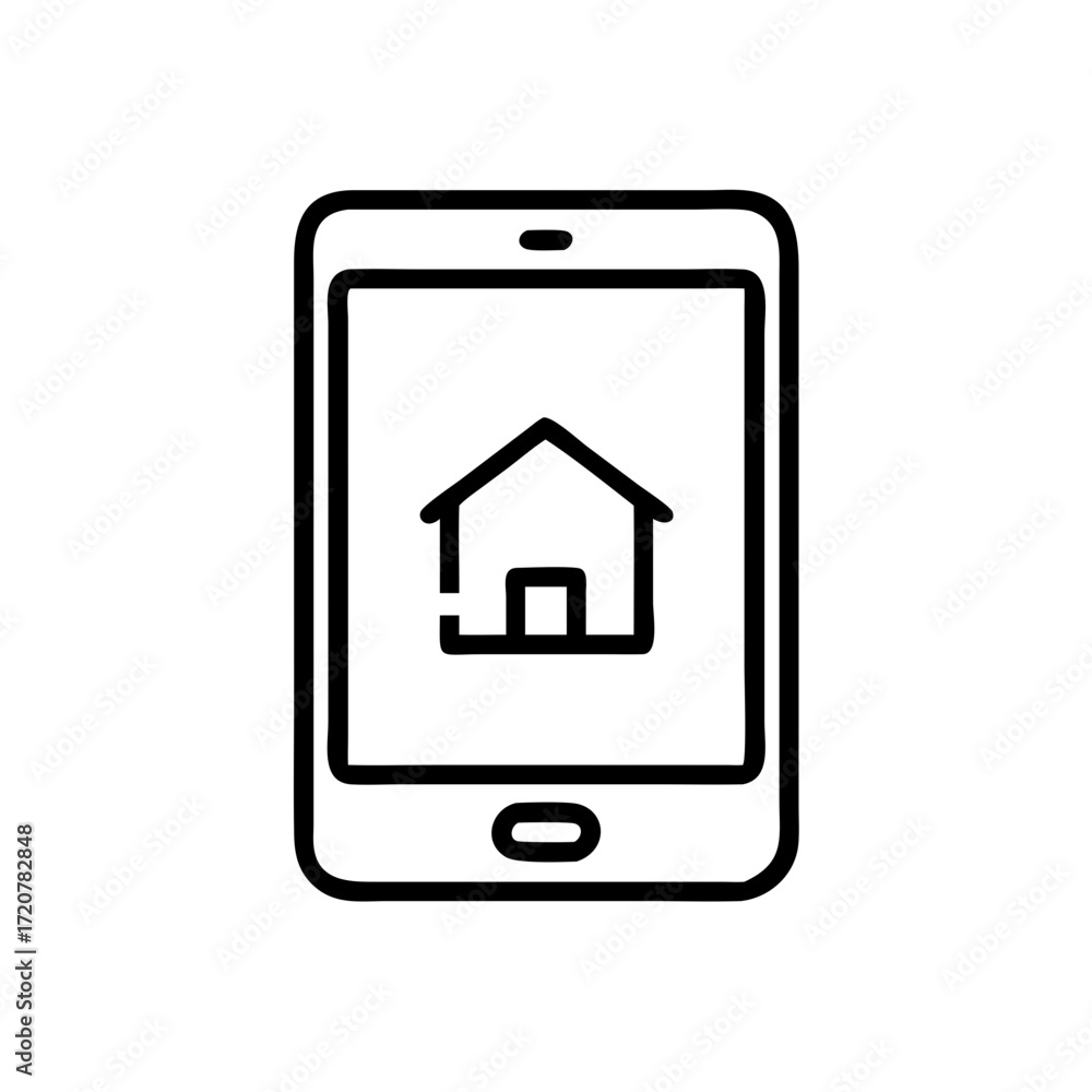 Poster tablet device with home screen icon for web and graphic design