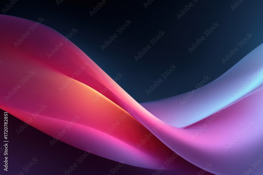 Poster abstract colorful gradient wave pattern with vibrant tones on dark background