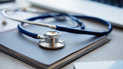 Doctor Wearing a Stethoscope in the Hospital: Explaining the Patient's Condition, Demonstrating Professional Medical Consultation and Humanistic Care in a Clinical Setting