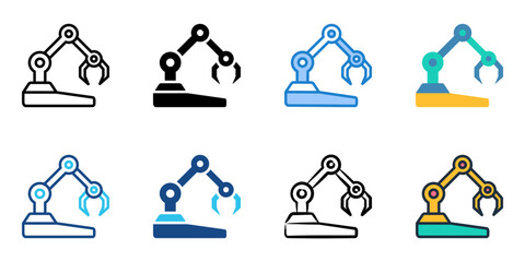 Robotics arm icon set multiple style collection 
