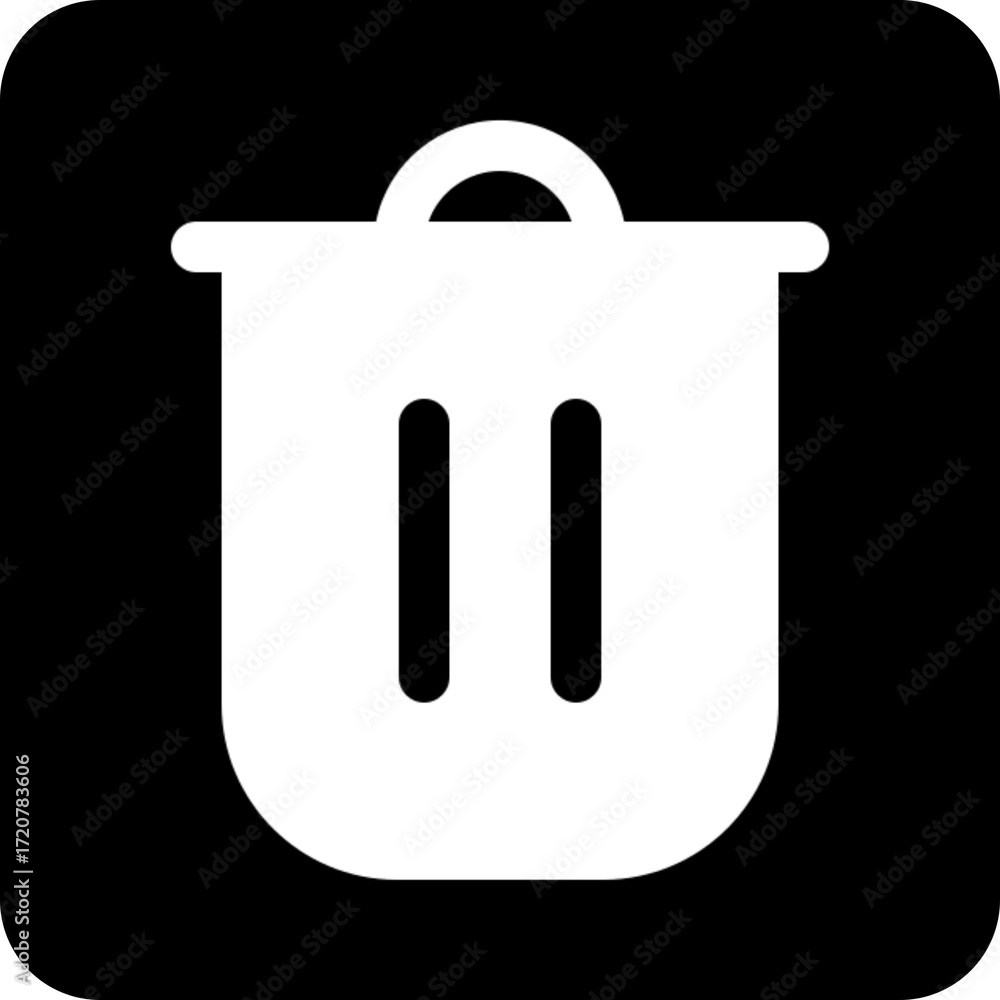 Poster rubbish bin or trash can icon for deleting and removing items