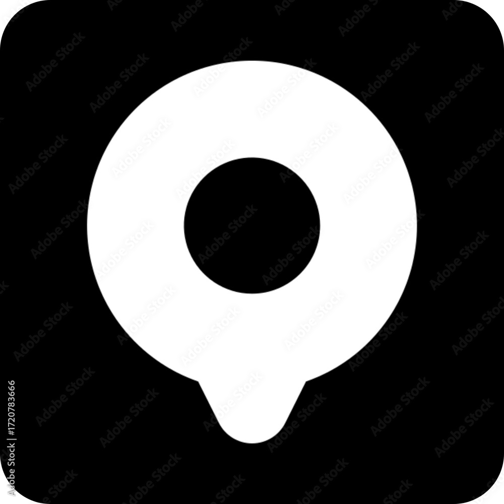 Poster red map location pin icon for navigation and place marker