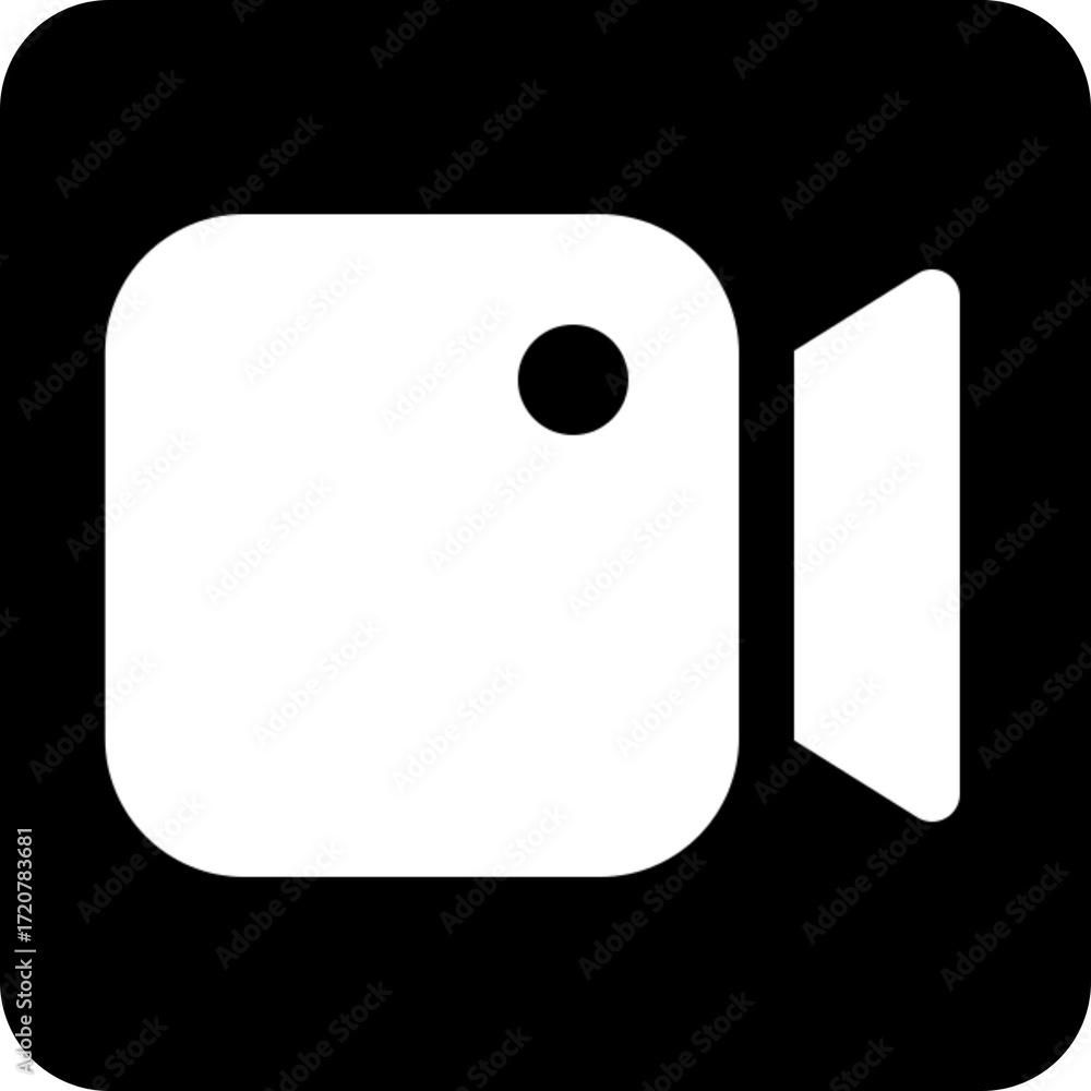 Aufkleber video camera icon with a red record button for filming