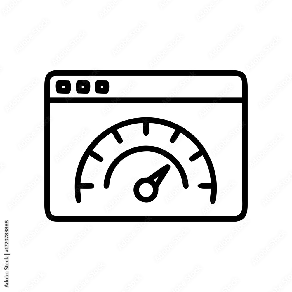 Poster website optimization speed gauge icon for web and graphic design