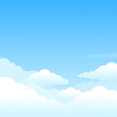 Cartoonish sky with clouds