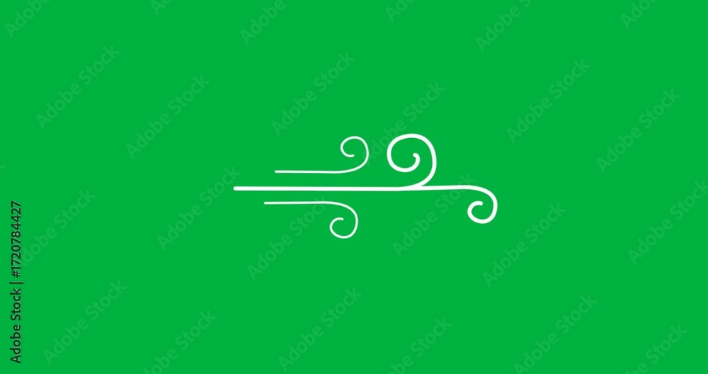 Aufkleber designers using breeze icon for ui design on transparent backdrop, showing wind animation