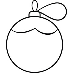 Obraz premium Vector art of simple outline drawing of a christmas ornament with a loop for hanging