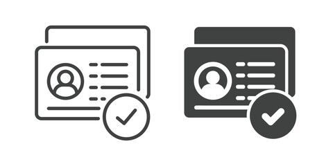 Verified Documents Icon. Line and glyph solid icon