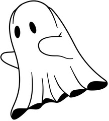 Spooky Ghost Halloween Illustration Vector