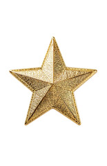 Shiny golden star isolated on the transparent background for awards, achievement, and celebration concepts
