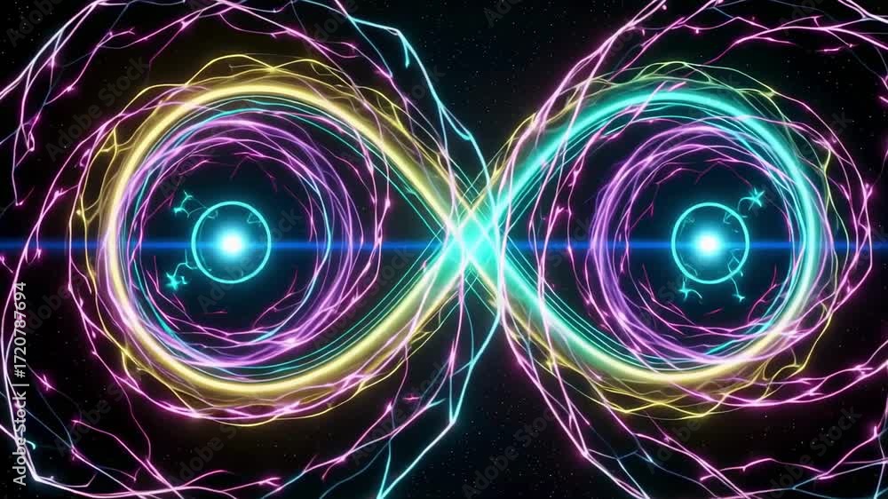 Poster infinity symbol abstract animation background loop motion graphics visual effects video footage