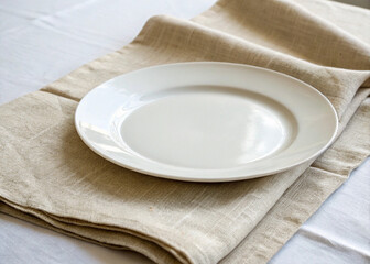 empty plate on a wooden table