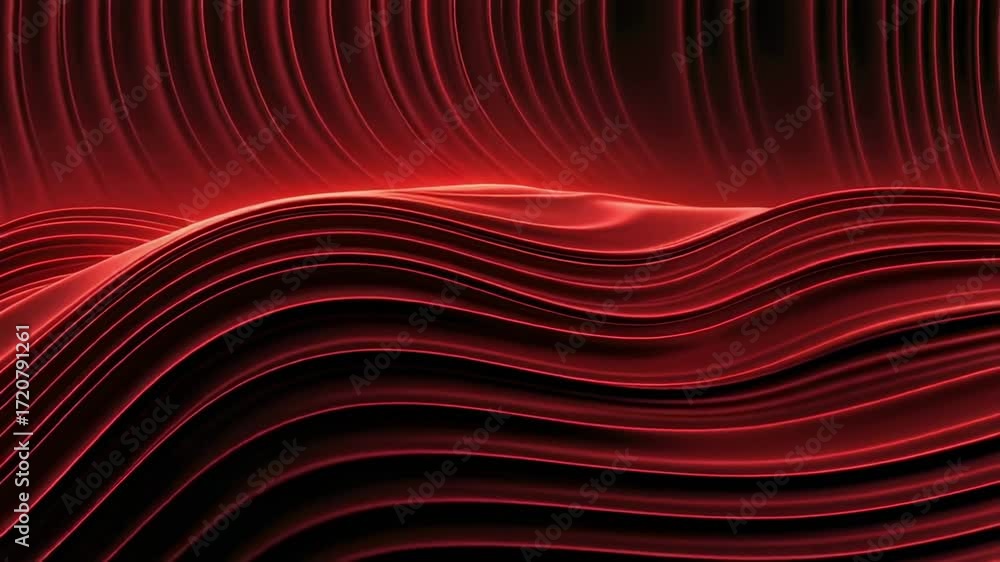 Poster red abstract waves background animation loop for presentations and motion graphics design 1080p
