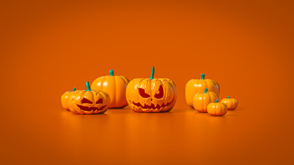 The Pumpkin Jack for Halloween or Holiday concept  3d Rendering.
