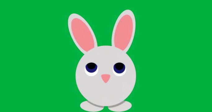 Rabbit character appearing on transparent background, illustrating tech design with vector charts