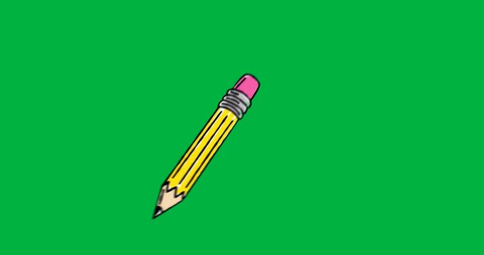 yellow pencil drawing straight dark line on transparent background, illustrating design concept