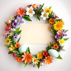 Obraz premium Easter wreath isolated on white background