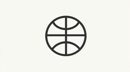 Simple black outline of a basketball (4)