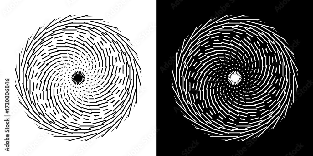 Poster abstract background with abstract line pattern in circles. spiral art design as a logo or icon. a bl