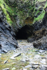 grassy cave in cornwall