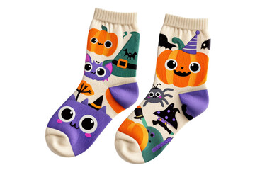 Obraz premium Halloween-themed fun socks home product photography cheerful environment close-up view playful concept