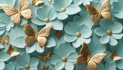 Mint Green Embossed Wallpaper