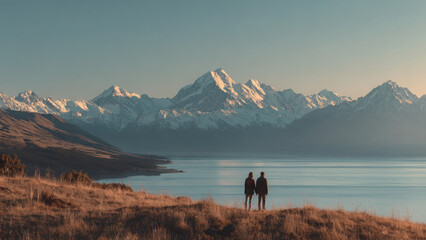 Watching Sunset Over Majestic Mountain