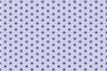 Asanoha Hemp Pattern Blue — Vector Transparent Background