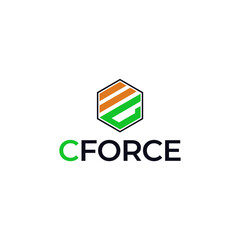 CF Hexagon modern logo design ideas