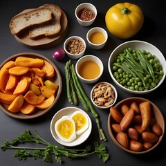Healthy composition of a delicious breakfast meal full of nutrients