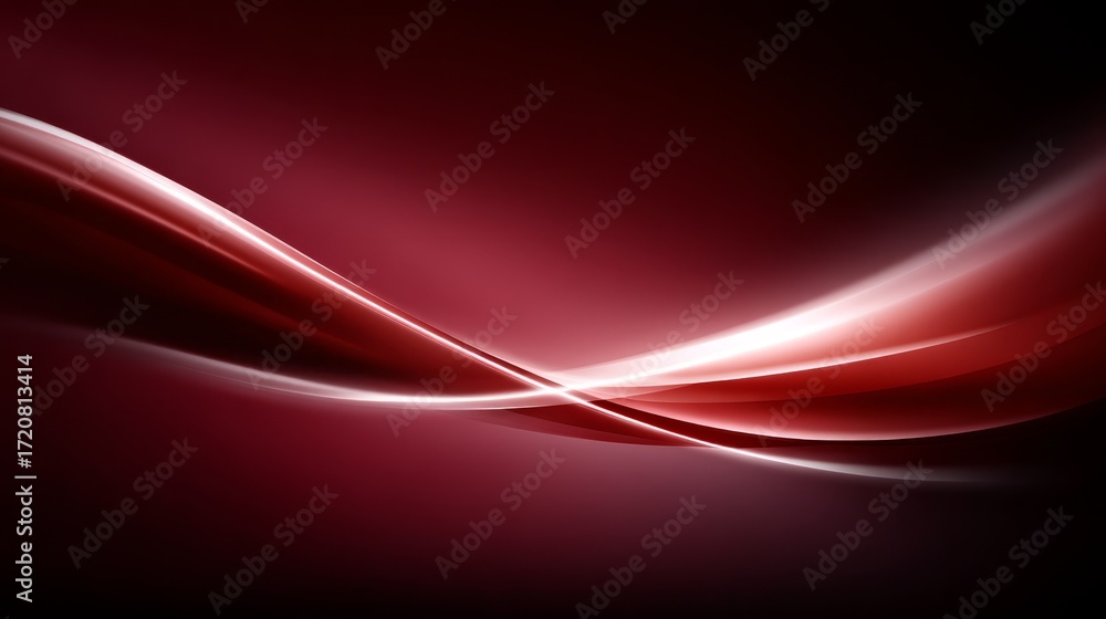 Aufkleber flowing red abstract background with smooth lines and dynamic curves for modern design.