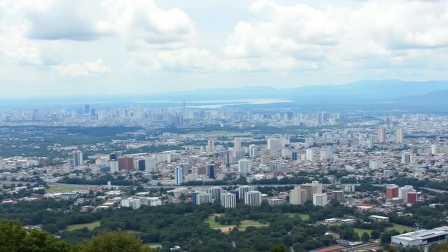 Above Curitiba Skyline at Curitiba Parana in Brazil . Amazing Background.
