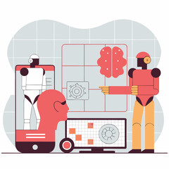 Futuristic Technology and Digital Innovation in AI, Big Data, and Cloud Computing Illustration