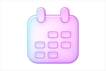 Calendar Icon,
3D Lavender Calendar Icon &ndash; Minimalist Translucent Schedule Symbol