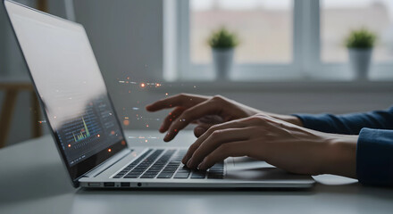 高速タイピングで生産性を高める手元、未来を創造するテクノロジーワーク