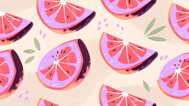 seamless pattern with fruit wedges . lime and grapefruit seamless pattern
