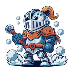 Fototapeta premium A flat style illustration showing a knight 