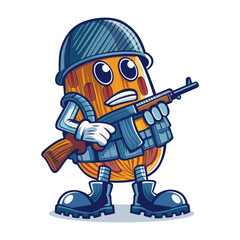 A flat style illustration showing a soldier