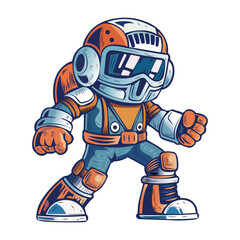 Obraz premium A flat style illustration showing a space explorer 
