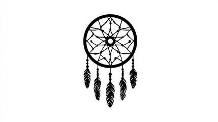 Simple black dream catcher design