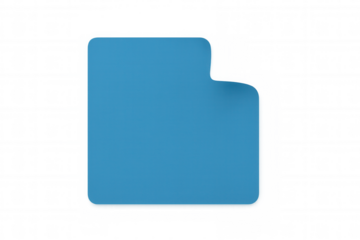 Blue document file icon with turned corner, symbolizing organization, data, and digital records on transparent background